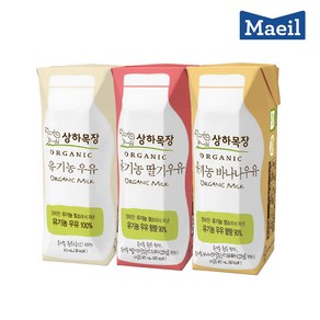 상하목장 우유 125ml 3종(흰우유16+딸기4+바나나4) 총24팩, 24개