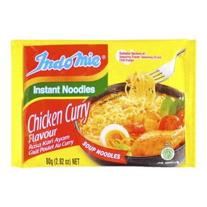 인도미 치킨 카레맛 라면 80g Indomie Chicken Cuy Flavou Instant Noodles, 1개