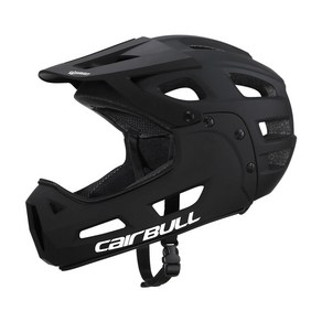 CAIRBULL MTB헬멧 풀페이스헬멧 탈부착식, M/L(54-61CM), 블랙, 1개