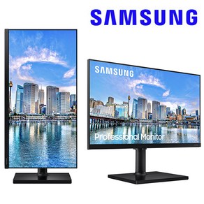 삼성전자 24인치(60.4cm) F24T450 3면 베젤리스 75Hz 세로 모니터 LF24T450FQKXKR IPS패널 피벗 스위블 높낮이조절, 기본