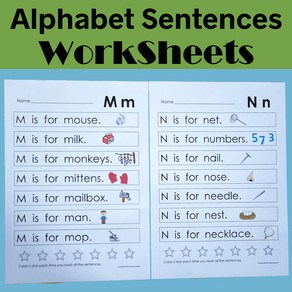 Vey Fist Alphabet Sentences 유아 홈스쿨 워크북 어린이 학습 ABC 알파벳 영어 워크북, 25 Pages