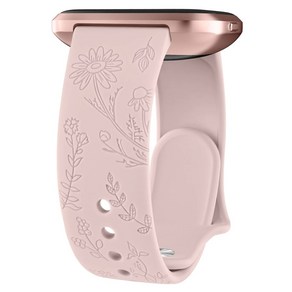 Fitbit Vesa 실리콘 밴드 Vesa 2 Vesa Lite 스트랩 꽃 각인 시계 밴드 팔찌 Fitbit Vesa 스페셜 에디션 밴드, [06] Pink Sand, [03] Fo Vesa Lite