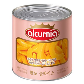 알쿠니아 황도 복숭아 통조림, 2.65kg, 6개