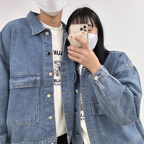 [COUPLE LOOK] 커플 1+1 판매 앞포켓 워싱 청자켓 / 커플시밀러룩