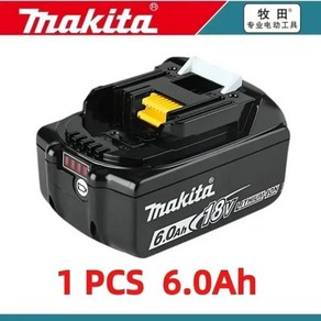 마키타 리튬 이온 충전식 배터리 배터리 18V 6000mAh BL1860 BL1830 BL1850 BL1860B, [07] 1PCS 6.0Ah