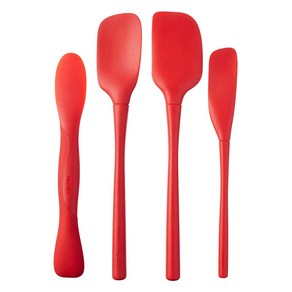 Tovolo All- Silicone Flex-Coe Scoop & Spead Spo Tovolo 전체 실리콘 플렉스 코어 스쿠프 및 스프레드 스푼 주걱 병 스크레이퍼, Set of 4 Tool Set, 1개, Set of 4 Tool Set, Candy A, 1개