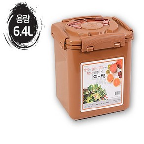 황토 진공 항아리 사각 누름독 6.4L 매실 오이지 김치 절임 반찬 이젠 누름통 밀폐, 1개