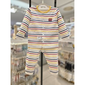 아가방 [동아쇼핑점] 25년봄내의/ 면 100% 알러지 없이 편안하게 /깔끔한 스트라이프 패턴의 내의/ 귀여운 버스 와펜/ 코튼 소재로 가볍고 편안한 착용감/ 브르노내의