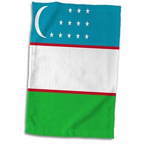 3D Rose Flag of Uzbekistan-Ozbekiston Davlat Bayogi-Uzbek Blue Geen Red with White Moon and Stas, 1개, Multicolo