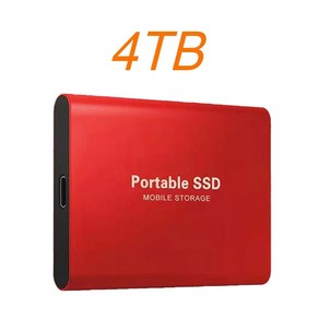 휴대용 SSD 외장 하드 드라이브 솔리드 스테이트 하드 디스크 USB 31 C타입 고속 저장 장치 노트북 데스크탑 맥용 1TB 2TB, Red 4TB