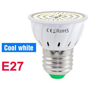 LED 전구 스포트라이트 E27 램프 E14 Lampada GU10 천장 조명 전구 가정 거실 침실용 LED 샹들리에 B22, 1개, 01 E27 Cool White