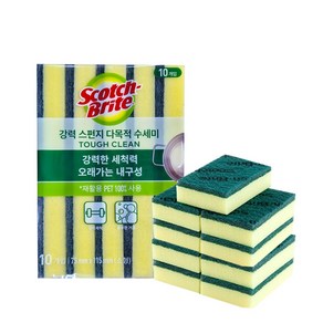 3M 향균스폰지 양면 다목적 수세미 소형 (10입) / 스카치브라이트, 1개, 10개