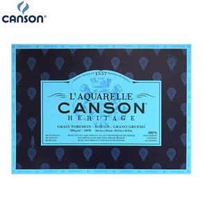 CANSON 캔손 헤리티지 4면제본 수채화전용 스케치북/수채패드 300g 20매 황목