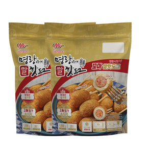 명랑 꼬마 핫도그 50g x 20 x 2 아이들 간식 유치원 어린이집 소세지 미니핫도그, 40개