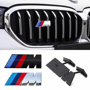 자동차 전면 그릴 배지 액세서리 BMW M E46 E90 E60 F10 G20 F30 F20 G15 G30 X1 X2 X3 X4 X5 X6 X7 G16 G08 G26 3D 엠블, 02 Matt Black