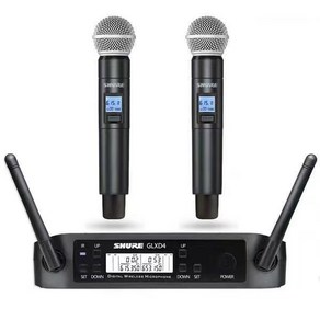 SHURE GLXD4 베타 무선 마이크 UHF 640690MHz 전문 핸드헬드 무대 교회 회의 녹음 스튜디오 58a, 검은색, 1개