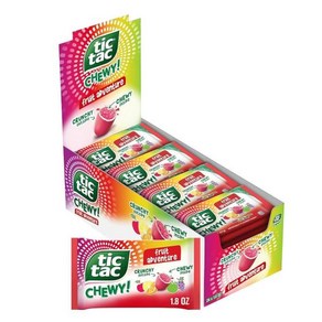 Tic Tac Chewy Sweet Fuit Adventue Flavoed Candy, 24개, 51g