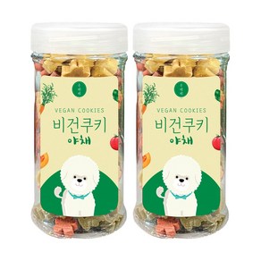 강아지 비건 트릿 간식 부드러운 쿠키 저알러지 노견 노령견 간식, 2팩, 180g, 야채