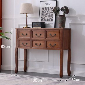 콘솔 원목 엔틱콘솔 엔틱 거실 미니콘솔 와이드 현관 장식장 인테리어 서랍장, 100CM, 월넛 100CM