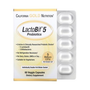 캘리포니아 골드 뉴트리션 Califonia Gold Nutition LactoBif P 3000억 60정 락토비프 유익균, 1개