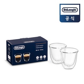 [드롱기] 이중 진공유리 에스프레소잔 (90ml x 2ea), 2개