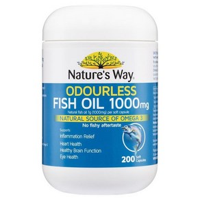 호주 네이쳐스웨이 Natue's Way Fish Oil 무향 피쉬오일 1000mg, 5개, 200정