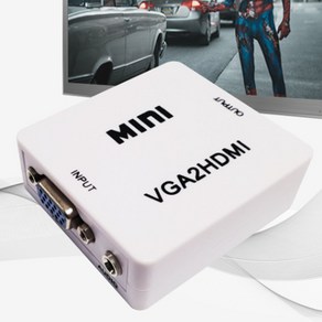 VGA TO HDMI 컨버터 FHD 영상출력 RGB화면 변환기 젠더, 1개