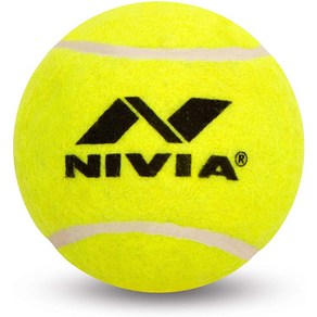 Nivia Had Tennis Ball fo Baseball/Cicket and Tennis Yellow 야구/크리켓 및 테니스용 Nivia 하드 테니스 공 노란색, 1개