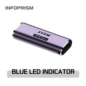 INFOPRISM / LED 점등 USB 4.0 C타입 PD 240W 40Gbps 썬더볼트 각도 변환 꺾임 젠더 90도 180도 L형 U형 ㄱ형 IA-929, 모델 H / C타입 암-암 1형, 1개