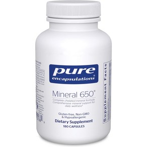 Pue Encapsulations 미네랄 650 균형 잡힌 킬레이트 미네랄의 저자극성 조합 180 캡슐 Pue Encapsulations, 1개, 180정