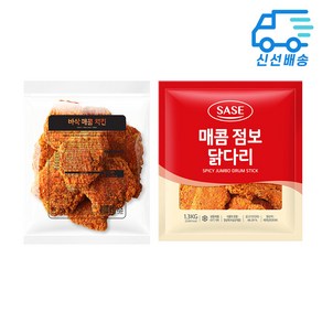 사세 바삭매콤 1.3kg +매콤점보닭다리 1.3kg, 2개