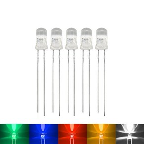 [100개단위] 고휘도 5파이 LED 5mm 전구, white, 100개