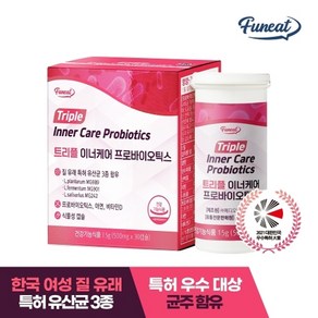 퍼니트 여성 질 유래 유산균 트리플 이너케어 프로바이오틱스 1박스 1개월분, 15g, 1개