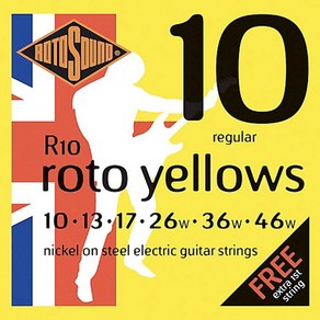 [AKMUSIC] 일렉기타줄 로토사운드(RotoSound) roto yellow R10 (스트링 010-046)