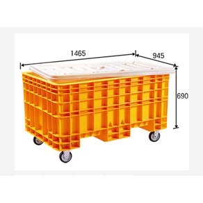 내쇼날플라스틱 다용도 운반상자 김장통 점보박스 600L 바퀴 미장착/바퀴 장착 가능/뚜껑 별도 판매, 1개