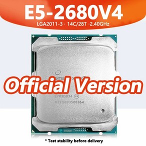 X99 서버 마더보드 E5-2680V4 CPU용 제온 E5 2680V4 프로세서 14 코어 28 스레드 2.40GHz 14nm 35MB 120W DDR4 슬롯 LGA2011-3