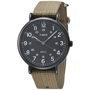 Timex 남성용 위켄더 XL 43mm 시계 올리브/블랙.