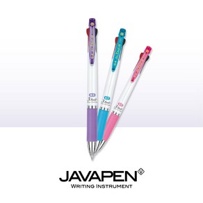 자바펜 초저점도 Jet3 Ball-M 0.5mm 3색 유성볼펜, 핑크