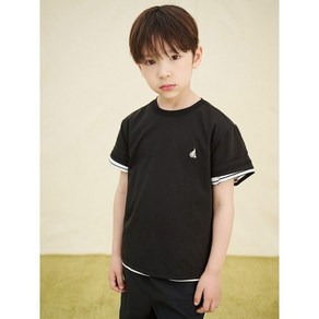 [브랜드정품]빈폴키즈 공식브랜드관 [BEANPOLE KIDS] 스트라이프 & 솔리드 티셔츠와 반바지 3PCS 상하 세트 블랙 (BI5442U015) 등교룩 등원룩