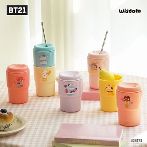 BT21 미니니 스위티 텀블러 보온 보냉 보틀 코야 알제이 슈키 망 치미 타타 쿠키, 300ml, 알제이 RJ, 1개