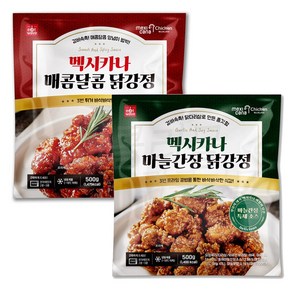 [퀴클리몰] 멕시카나 매콤달콤 닭강정 + 마늘간장 닭강정 2종, 1개, 1kg