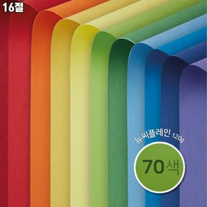 [종이문화] 16절 양면 색상지 뉴씨플레인 10매 70색상 120g, NO.63 청록