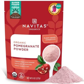 Navitas 유기농 석류 파우더 226.8g (8온스) 백 45회 분량 — 유기농 GMO 프리 냉동 건조 글루텐 프리, 1개, 227g