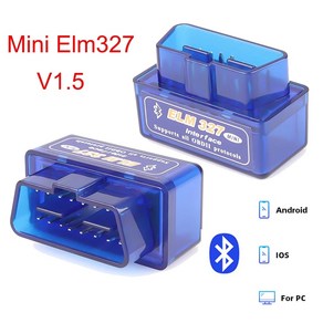 EOBD V15 327 스캐너 안드로이드 OBD2 자동 도구 ELM 진단 리더기 ELM327 블루투스 IOS PC 자동차 OBDII 코드 미니, 1개