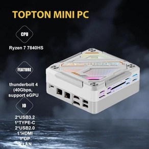 미니PC 슈퍼 딜 AMD Ryzen 7 8845HS R7 7840HS Window 11 Po 64GB DDR5 1TB Zen 4 Radeon 780M 1 x Thundebolt, 없음, 없음, 5) No Ram No Stoage  Ryzen 7, 5) No Ram No Stoage  Ryzen 7