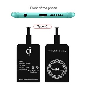 유형 C 마이크로 USB 폰에 대한 Qi 무선 충전 수신기 삼성 화웨이 Ipone5-7 Xiaomi에 대한 범용 무선 충전기, [04] fo Type C, 1개