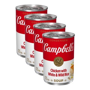 Campbells 캠벨스 농축 치킨 화이트 화일드 라이스 스프 298g 4팩, 4개