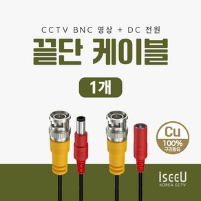 iseeU CCTV 끝단케이블 BNC영상 DC전원 일체형 50cm, 1개, ISEEU-KDC