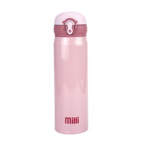 milli 207g 초경량 원터치 보틀 보온병 보냉 텀블러, 펄 핫 핑크, 500ml