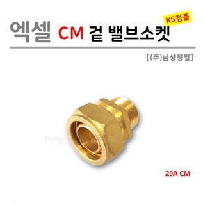 [(주)남성정밀] 엑셀 CM 겉 밸브소켓 20A (KS 국산), 1개